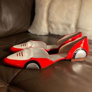 KATE SPADE red car style ballet flats SIZE 9